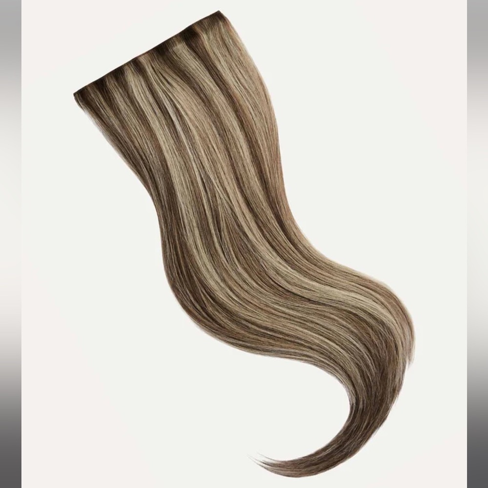 16" Ash Brown Highlights Halo® Hair Extensions (140g) Luxy Hair Extentions